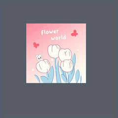Cartoon Tulip Sticky Notes Memo Pad for Students
