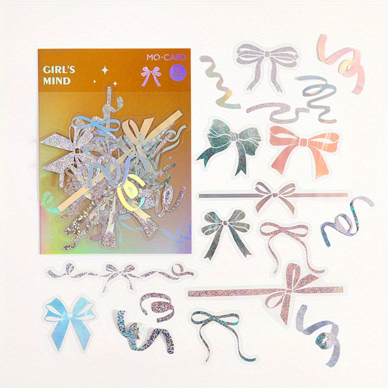 45pcs Glitter Laser Sticker Set for Literature Art Scrapbooking & DIY