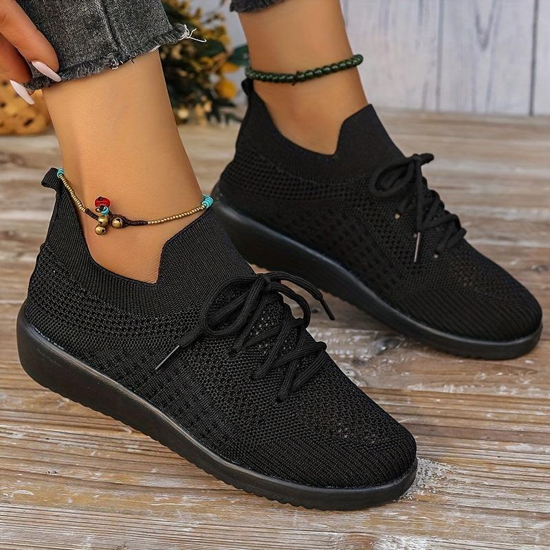 Women's Lightweight Breathable Mesh Sneakers Lace-up Casual Running Shoes