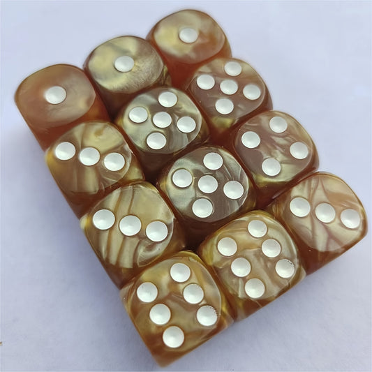 12 Colorful 16mm D6 Funny Dice Set for Games & Parties