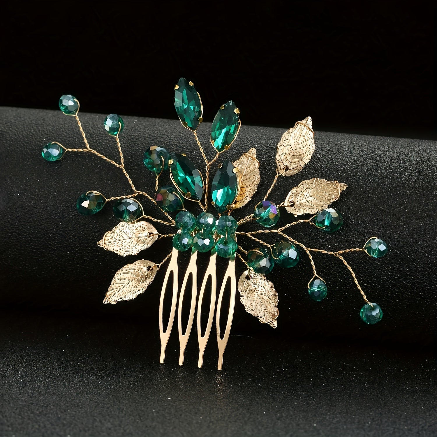 Crystal Leaf Vine Hair Comb Rhinestone Bridal Hair Pin