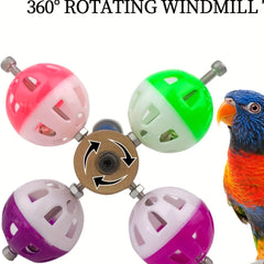 Bird Perch Toy With Rotating Balls For Birds Budgies Budgerigars