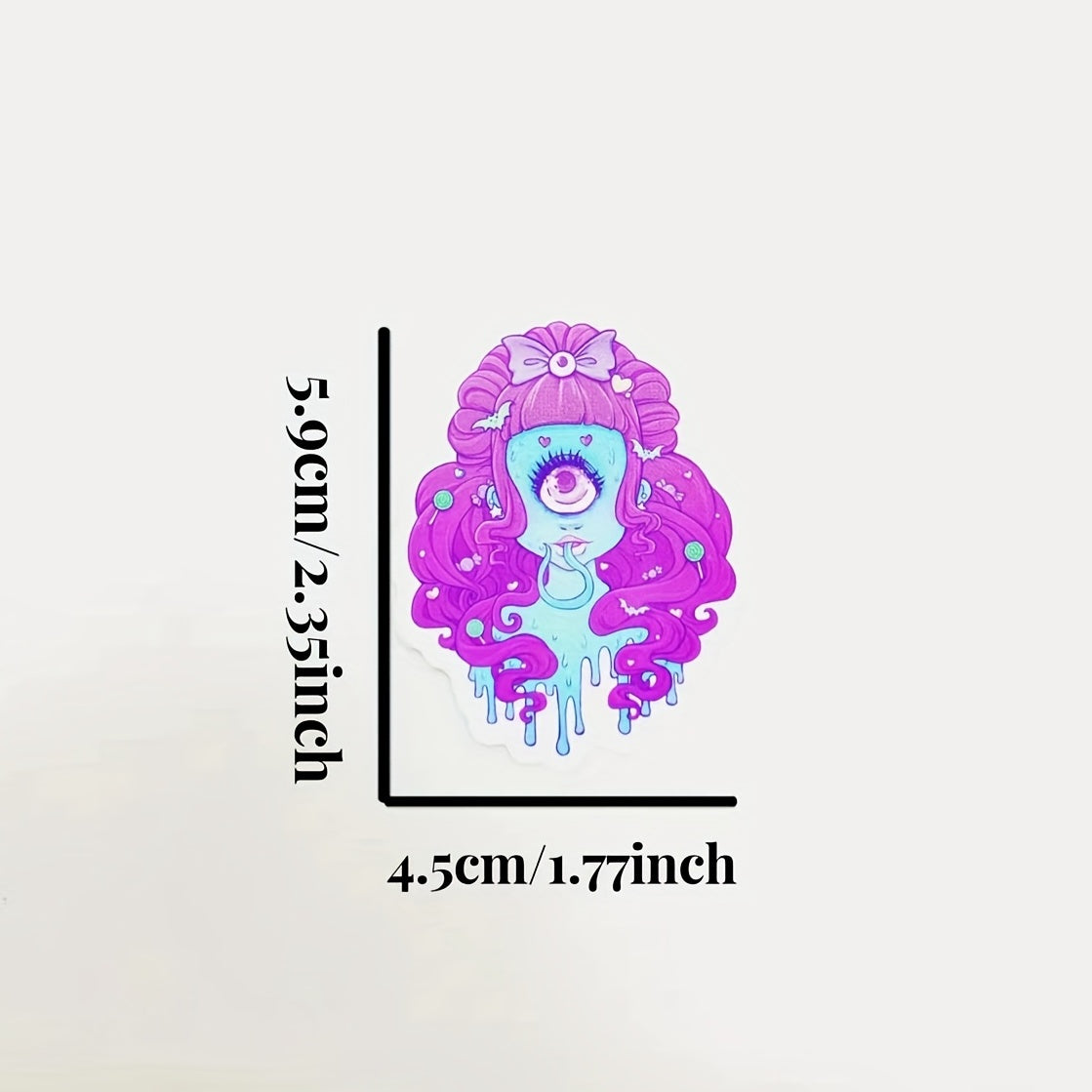 50 Pcs Pastel Gothic Stickers Horror Cartoon Waterproof Vinyl Stickers