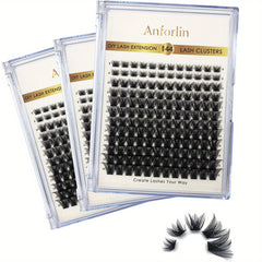 144pcs Mixed Length Self Grafting Cluster Lashes Slender Stem 12 Rows