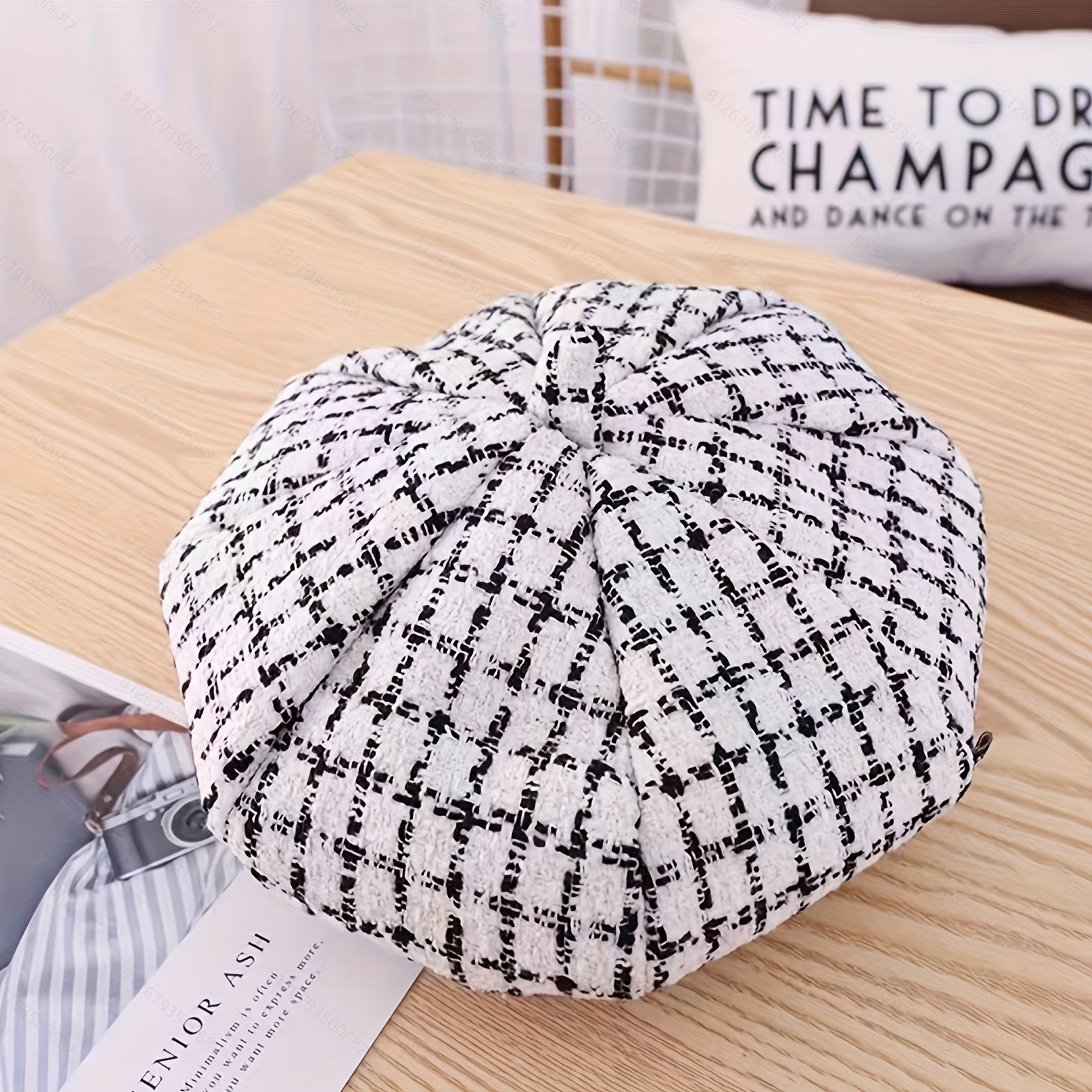 Plaid Pattern Beret Hat for Girls - Winter Decoration