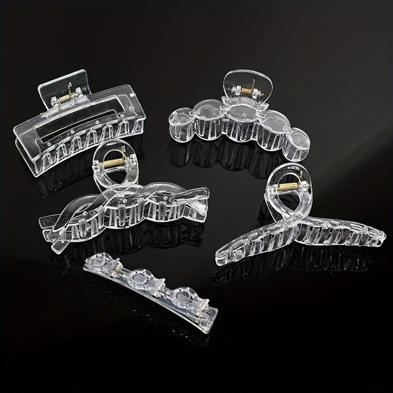 Transparent Hair Claw Clip Nonslip Shark Claw Ponytail Holder