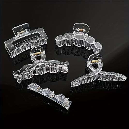 Transparent Hair Claw Clip Nonslip Shark Claw Ponytail Holder