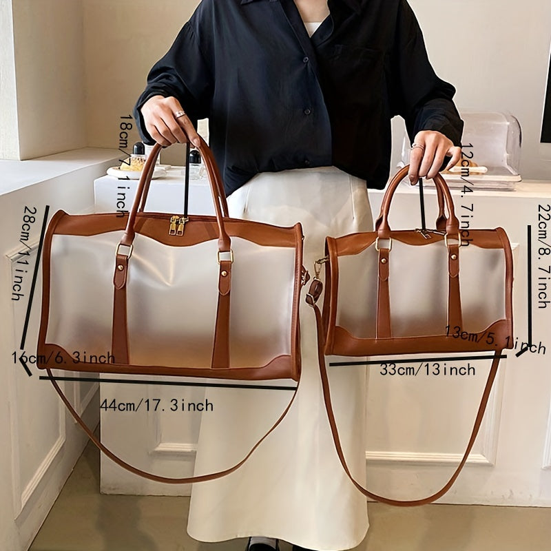 Clear PVC Frosted Travel Bag Large Capacity Crossbody Duffle Bag