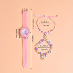 3pcs Set Rabbit On the Moon Kids Watch with Bracelets