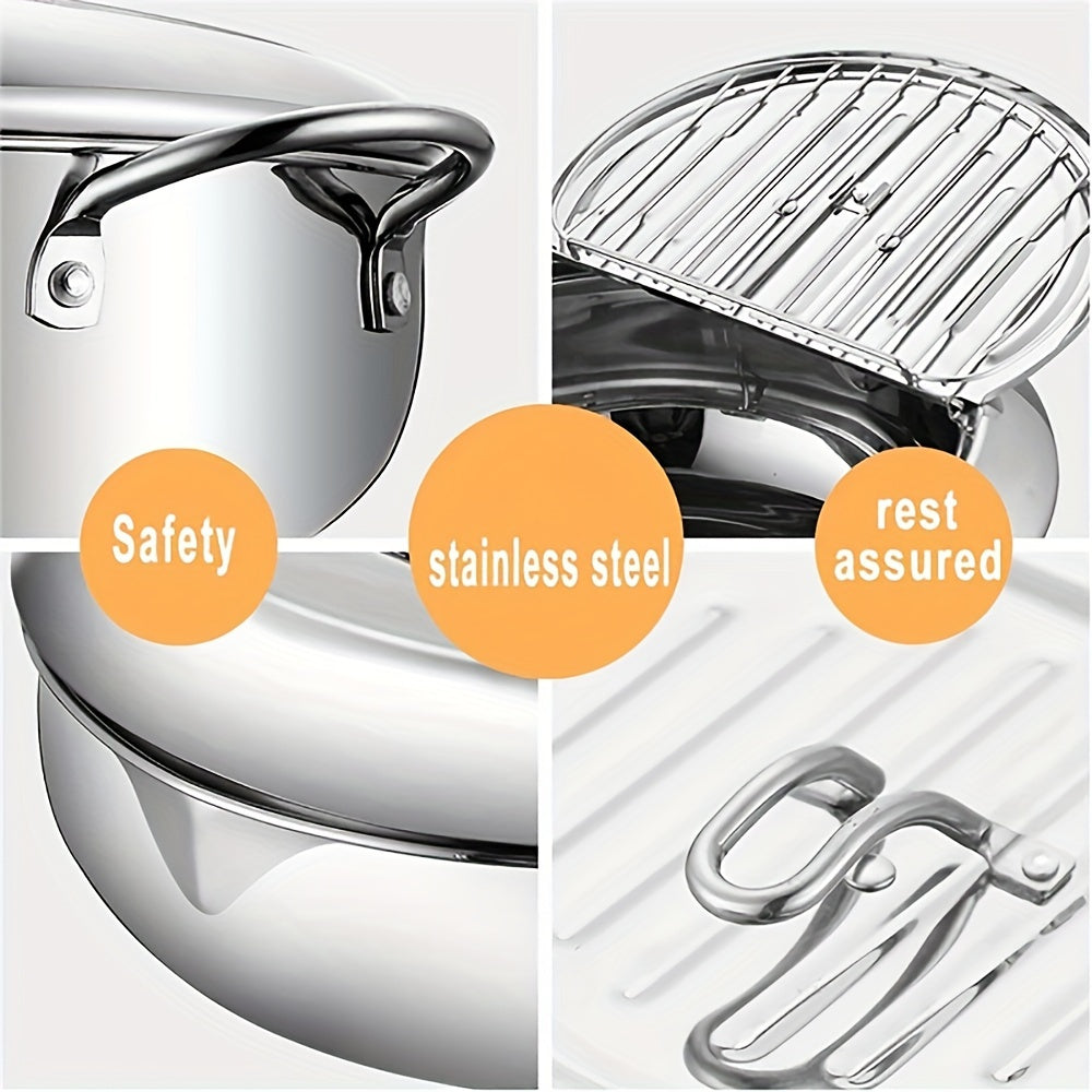 Kitchen Cooking Pot Deep Frying Tempura Fryer Pan Temperature Controllable
