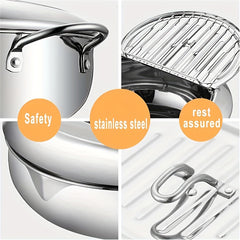 Kitchen Cooking Pot Deep Frying Tempura Fryer Pan Temperature Controllable
