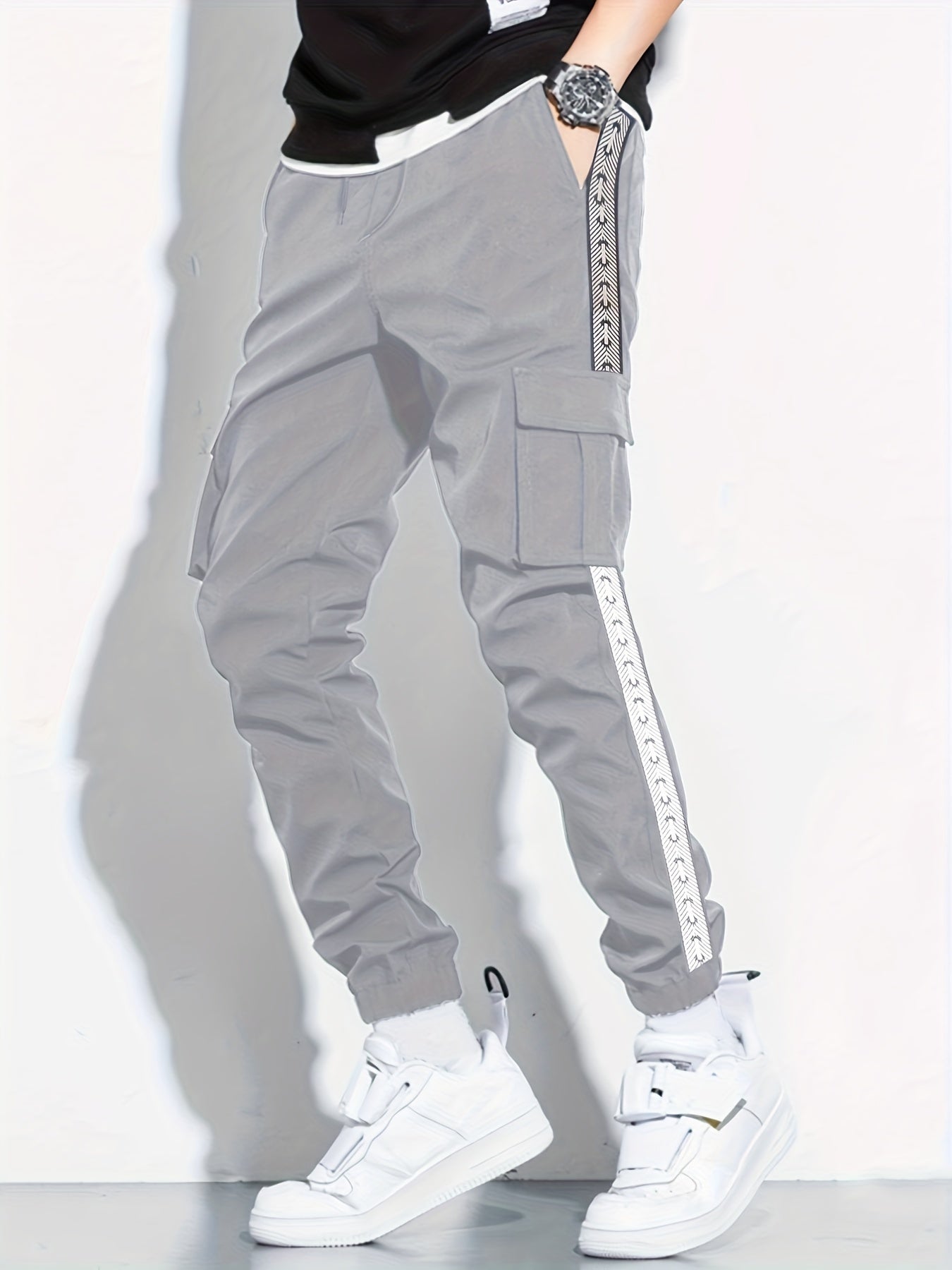Men's Cargo Pants with Flap Pockets Straight Leg