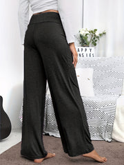  Solid Comfort Wide Leg Pants