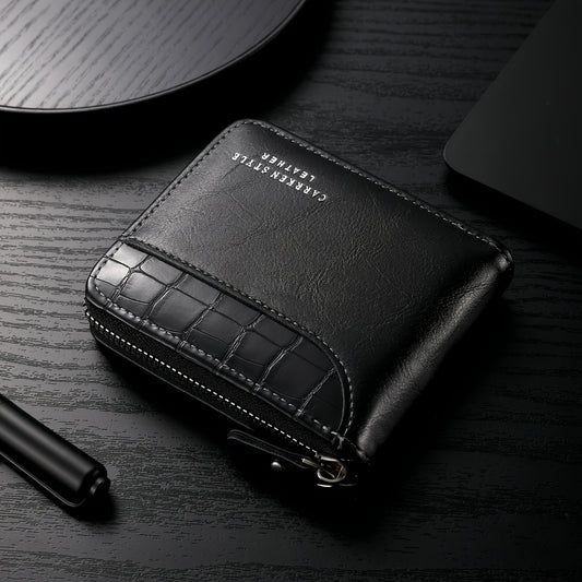 Stylish Mens Zipper Wallet with Card Slots