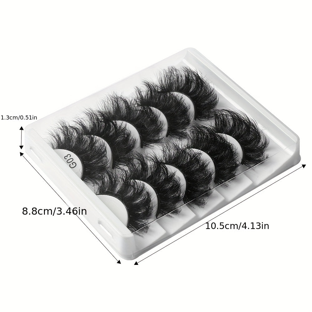5 Pairs Fluffy Mink Lashes Thick Long Faux Eyelashes