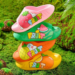 Cartoon Fruit Girls Slippers Comfortable Breathable Non slip Indoor Bathroom