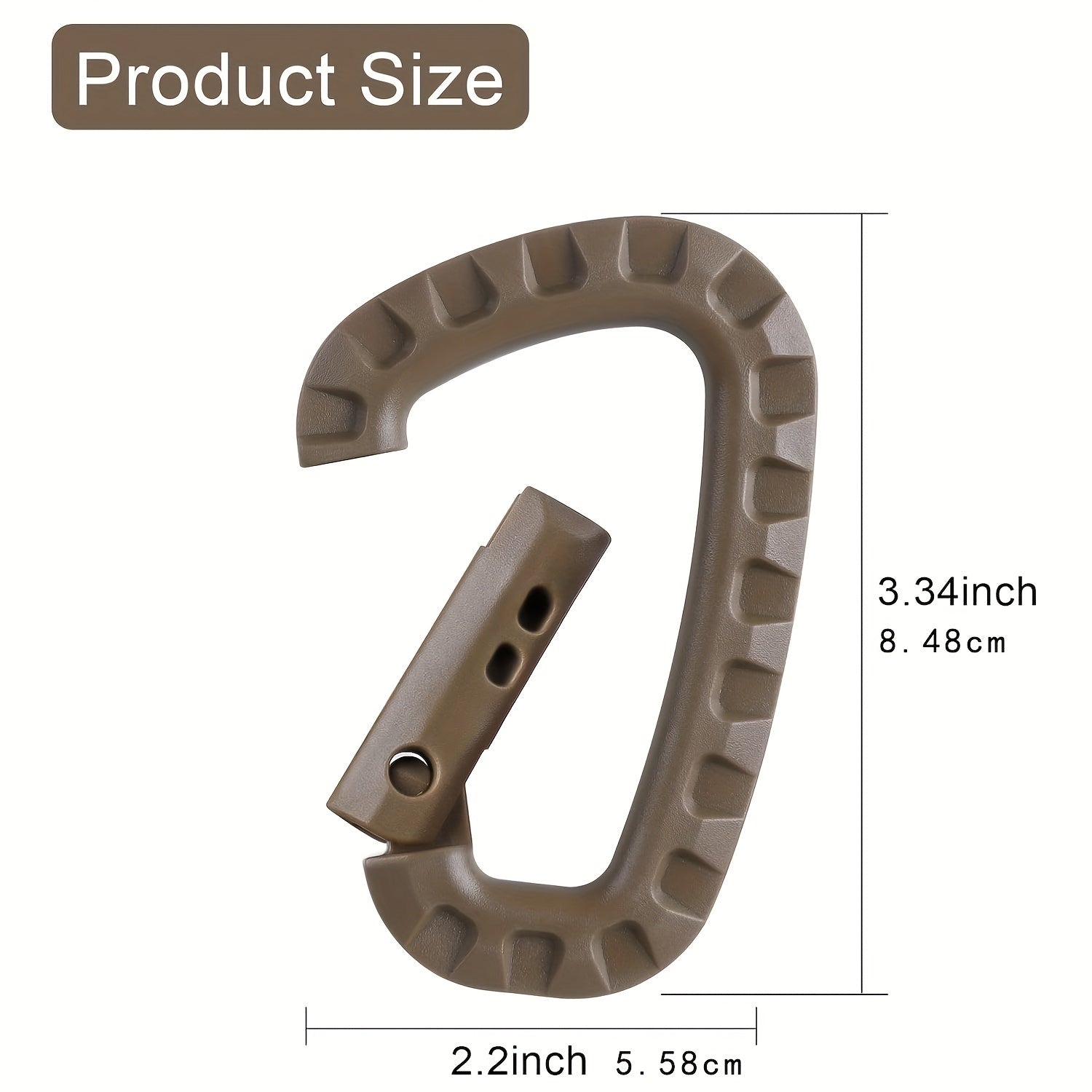 2pcs Hard Carabiners For Outdoor Camping Hiking D shaped Lightweight
