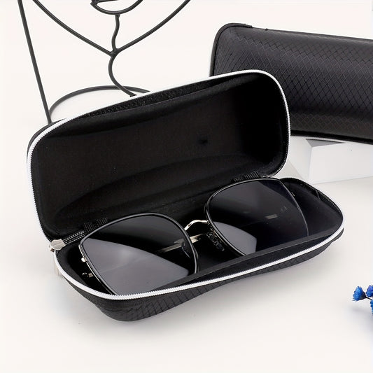 Plaid Pattern Glasses Case Zipper Sunglasses Storage Box