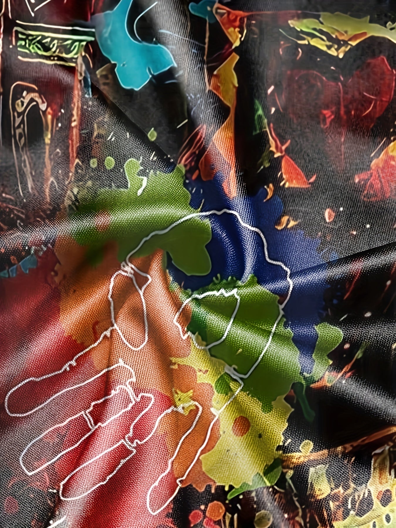 Men's Summer Splatter Graphic T Shirt, Active & Stretchy