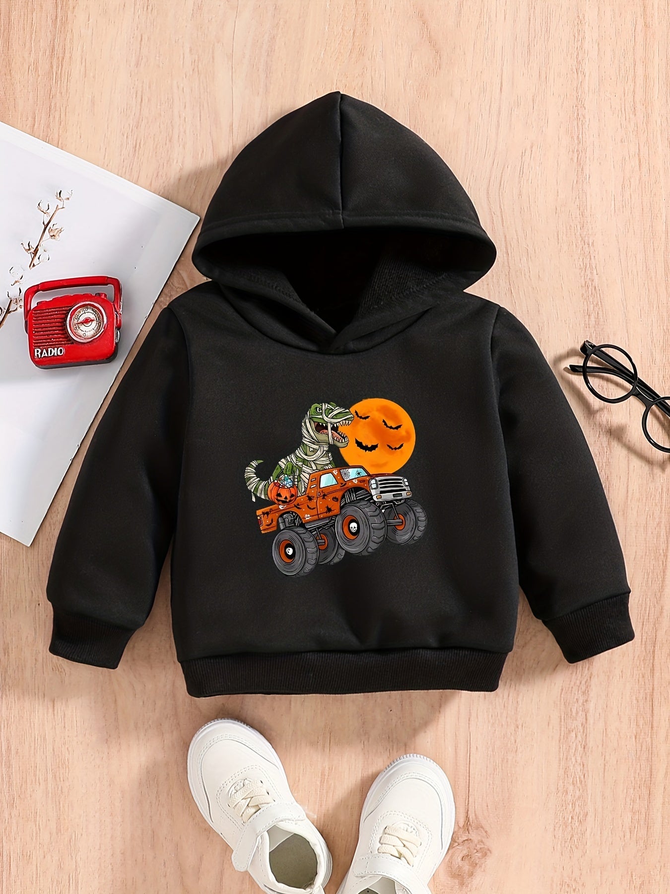 Halloween Dinosaur Baby Boys Hooded Sweatshirt