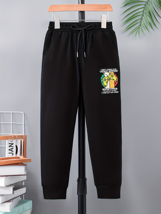 Boys Cartoon Print Sports Casual Pants