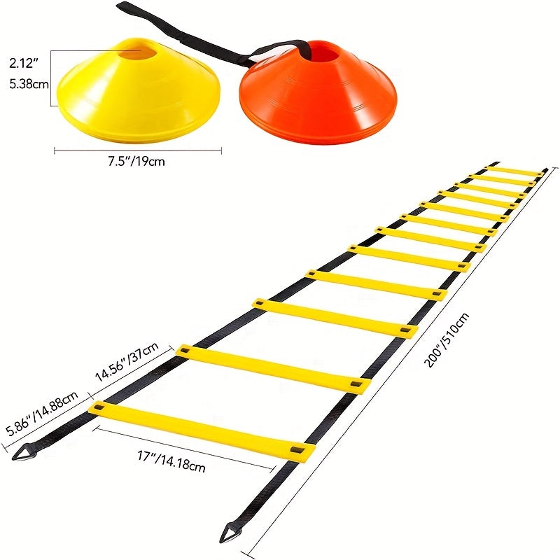 Agility Ladder Speed Training Set 12 Rung 20ft Soccer Training Equipment