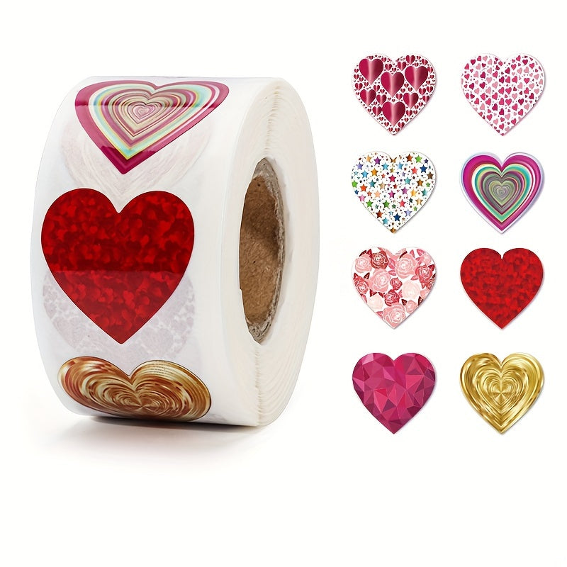 500pcs Red Heart Stickers Wedding Gift Packaging DIY Stickers