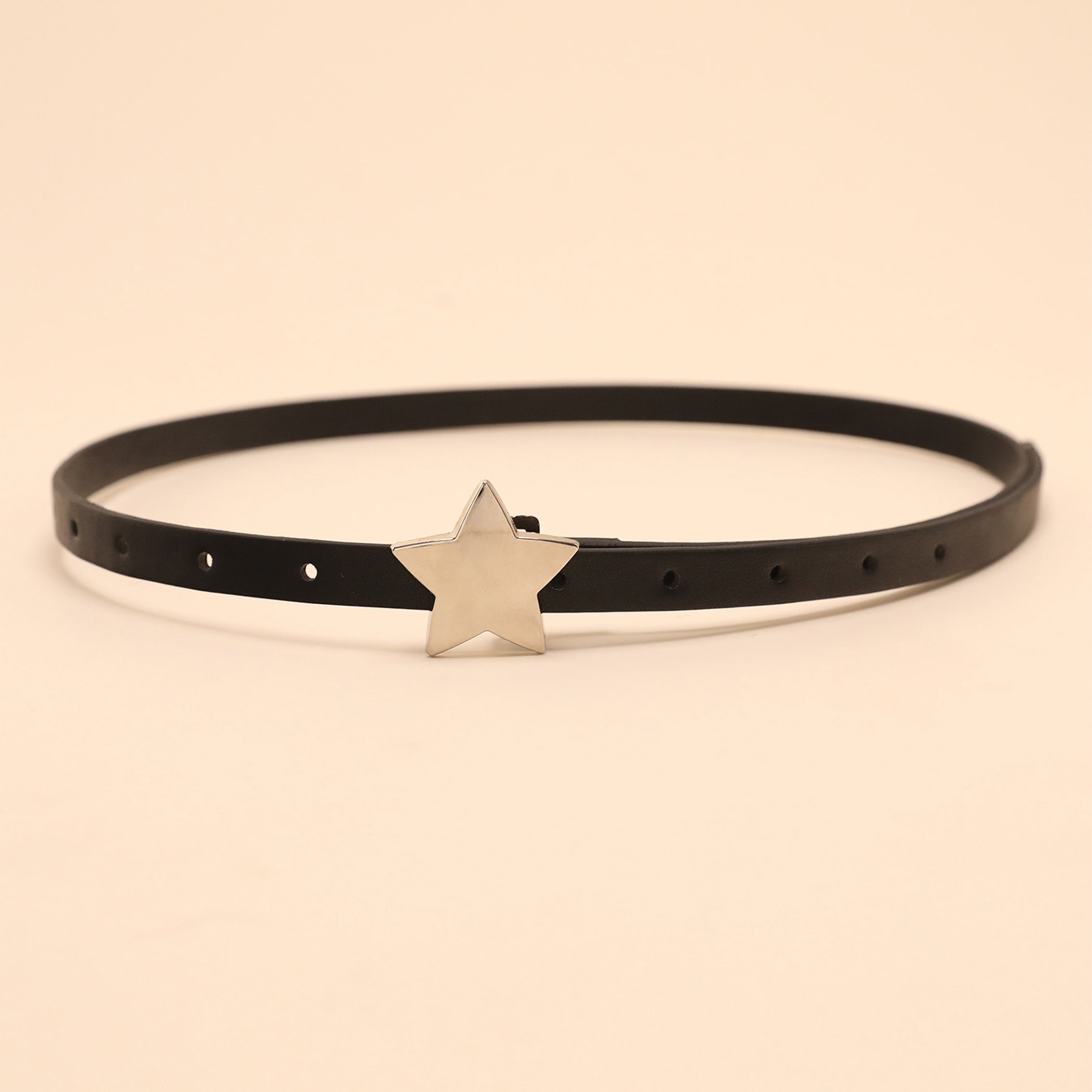 Pentagram Buckle PU Belt Y2K Hip Hop Belt