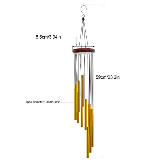 Outdoor Wind Chimes Aluminum Tubes Hanging Hooks