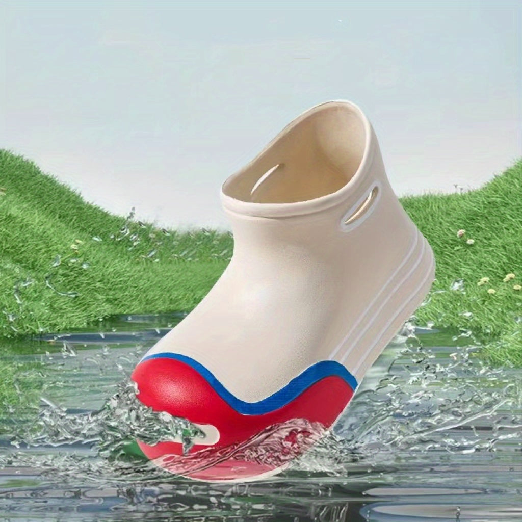 Kids Waterproof Non Slip Rain Boots Mixed Middle Top Outdoor All Seasons
