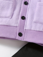 Girls Style Suit V Neck Coat With Pockets Plus Knitted Dress