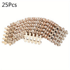 25pcs DIY Wooden Fence Shapes for Painting Decorating Staining