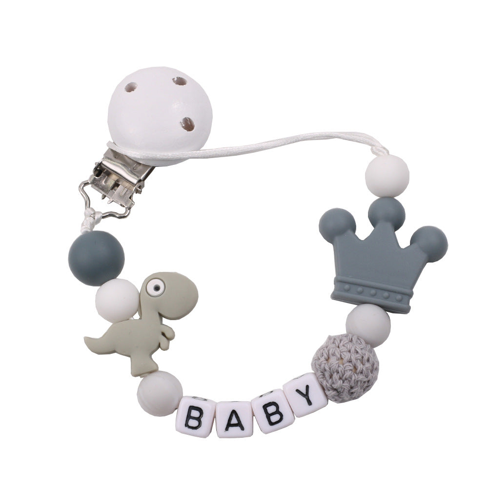 Small Dinosaur Pacifier with Silicone Chain