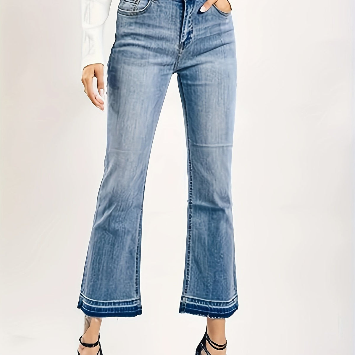  Women's High Stretch Flared Leg Jeans