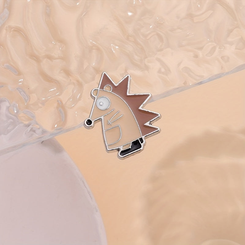 Brown Hedgehog Modeling Personalized Brooch Clothing Pin