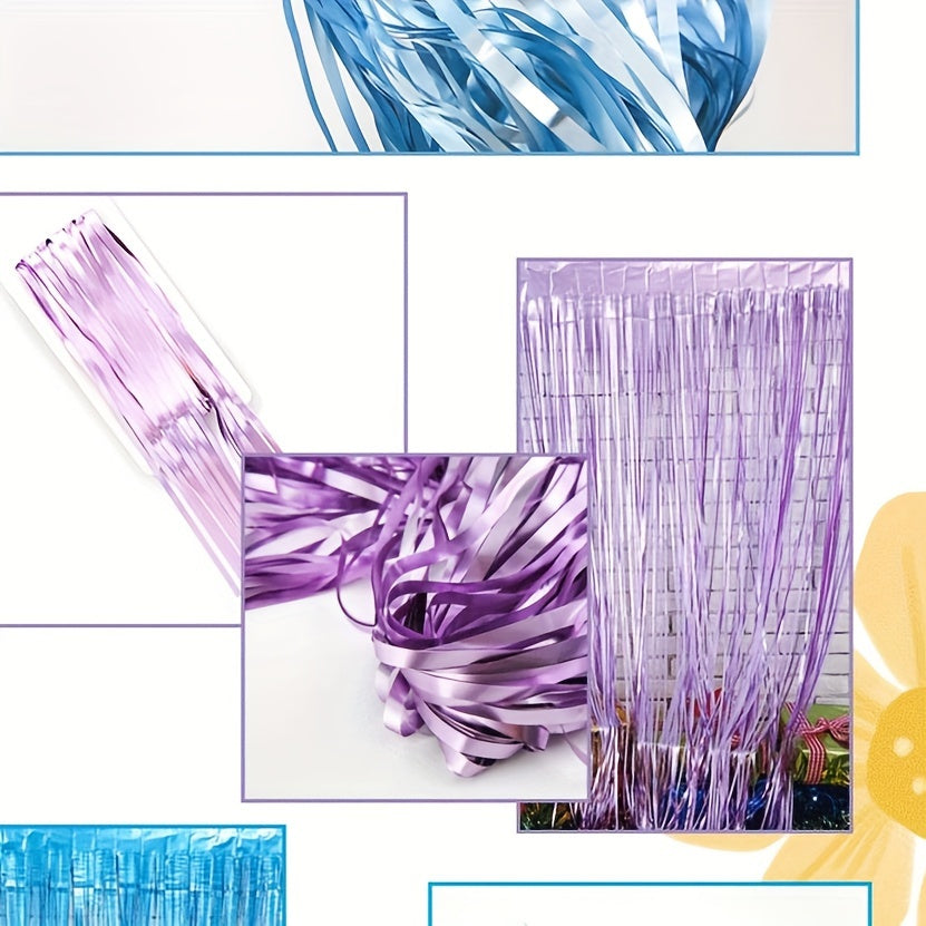 Colorful Stripes Tassel Curtain Party Decoration