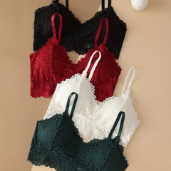 4pcs Lace Wireless Bras Intimates Women's Lingerie
