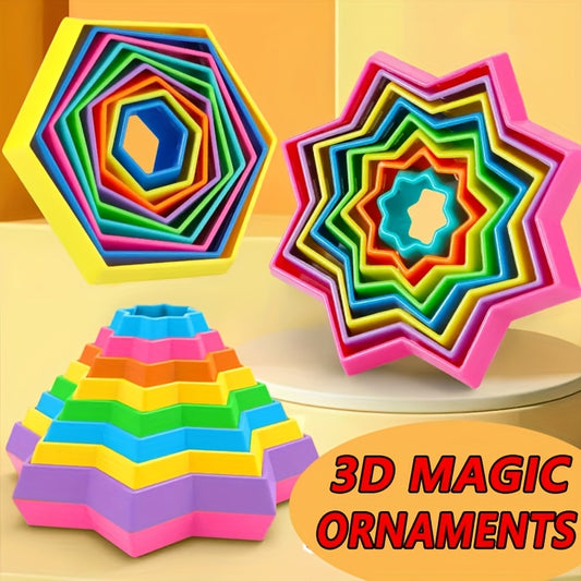 3D Magic Stereoscopic Fidget Toy Star Circle Stacking Toy