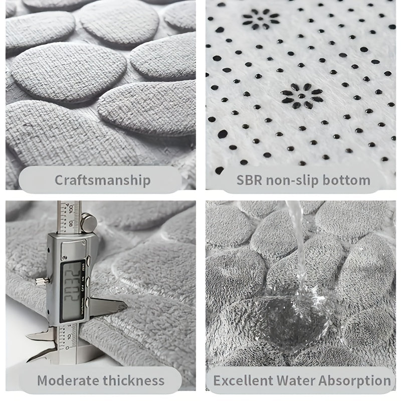 Absorbent Bathroom Mat Memory Foam Washable Bath Rug