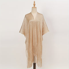 Glitter Tassel Shawl Solid Wrap for Women