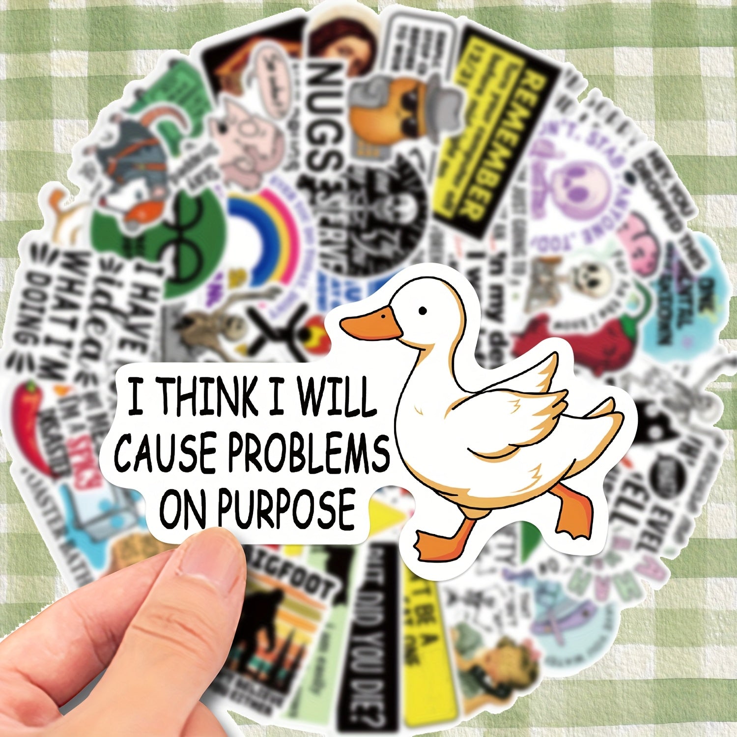 50pcs Humorous Satirical Text Stickers for Phones Computers Luggage
