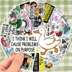 50pcs Humorous Satirical Text Stickers for Phones Computers Luggage