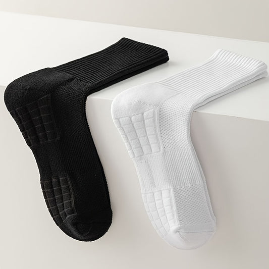 5 Pairs Men's Crew Socks Comfy Casual Unisex Outdoor All Seasons