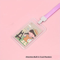Transparent Card Holder With Lanyard Student ID Business Card Holder