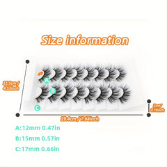 8 Pairs 3D Mink False Eyelashes Fluffy Wispy Lashes Faux Mink Natural Look