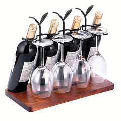 European Solid Wood Red Wine Rack for Storage and Decoration