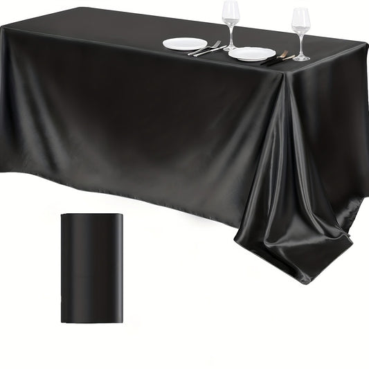 Satin Solid Tablecloth Rectangular Bright Silk Smooth Table Cover