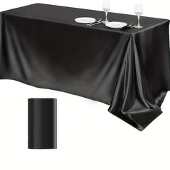 Satin Solid Tablecloth Rectangular Bright Silk Smooth Table Cover