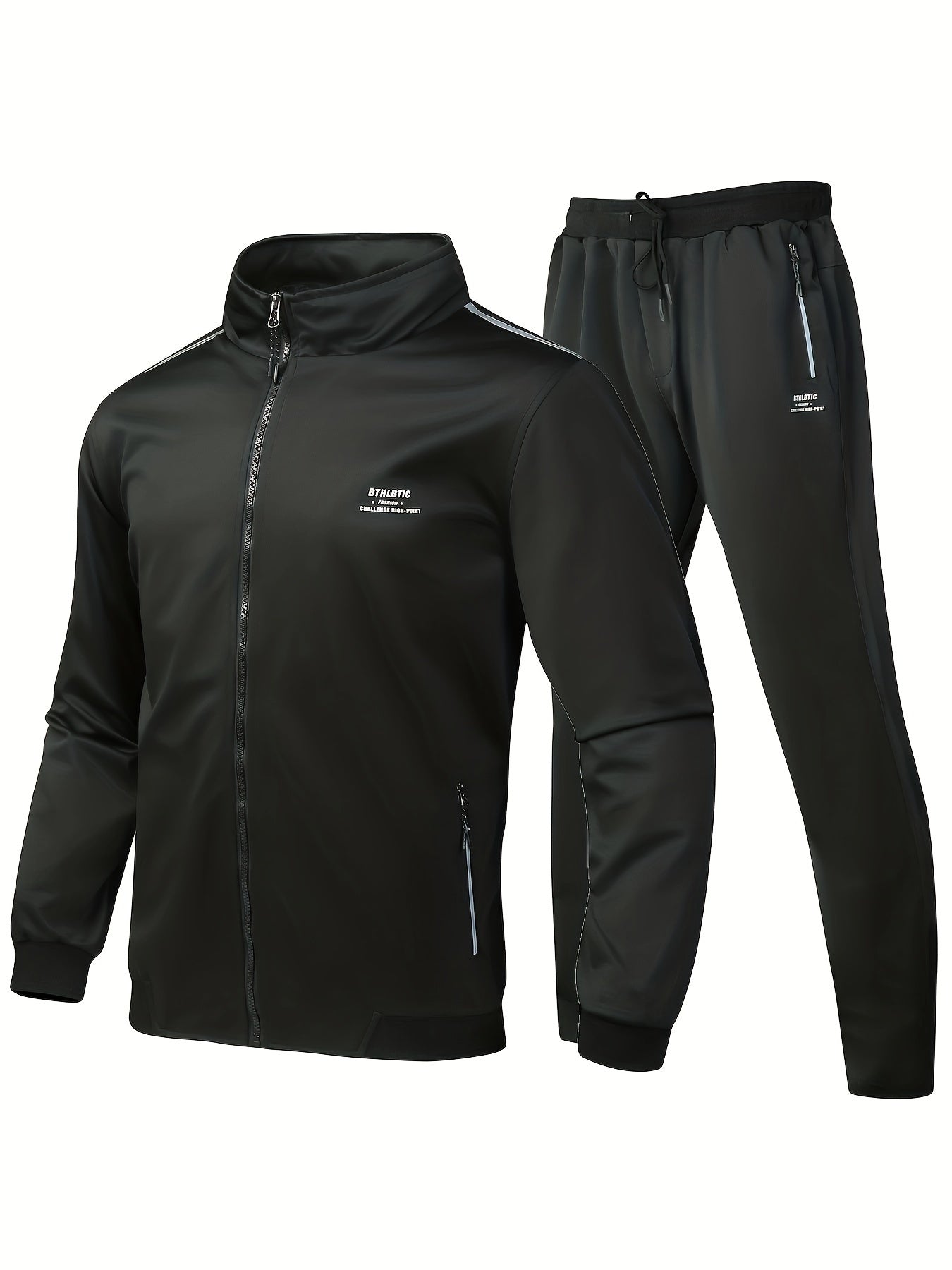 Men's Athletic Tracksuit Set, Full Zip Jacket and Jogging Pants Set
