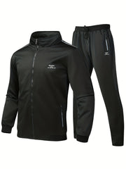 Men's Athletic Tracksuit Set, Full Zip Jacket and Jogging Pants Set